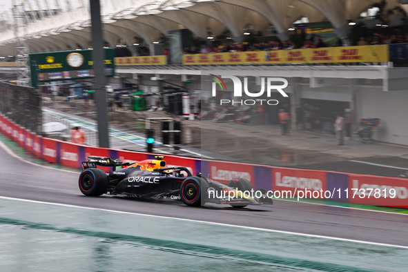 Sergio Perez of Mexico drives the (11) Oracle Red Bull Racing RB20 Honda RBPT during the Formula 1 Lenovo Grande Premio De Sao Paulo 2024 in...