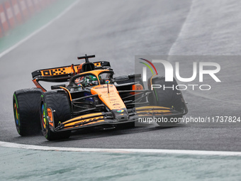 Oscar Piastri of Australia drives the (81) McLaren F1 Team MCL38 Mercedes during the Formula 1 Lenovo Grande Premio De Sao Paulo 2024 in Sao...