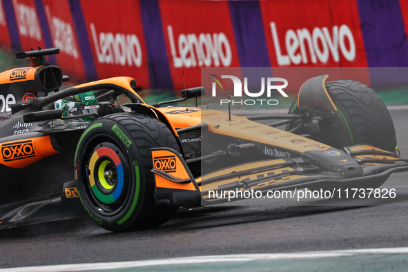 Oscar Piastri of Australia drives the (81) McLaren F1 Team MCL38 Mercedes during the Formula 1 Lenovo Grande Premio De Sao Paulo 2024 in Sao...