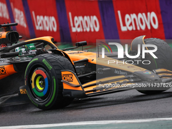 Oscar Piastri of Australia drives the (81) McLaren F1 Team MCL38 Mercedes during the Formula 1 Lenovo Grande Premio De Sao Paulo 2024 in Sao...