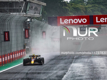 Sergio Perez of Mexico drives the (11) Oracle Red Bull Racing RB20 Honda RBPT during the Formula 1 Lenovo Grande Premio De Sao Paulo 2024 in...