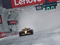 Lando Norris of the UK drives the McLaren F1 Team MCL38 Mercedes during the Formula 1 Lenovo Grande Premio De Sao Paulo 2024 in Sao Paulo, B...