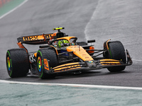 Lando Norris of the UK drives the McLaren F1 Team MCL38 Mercedes during the Formula 1 Lenovo Grande Premio De Sao Paulo 2024 in Sao Paulo, B...