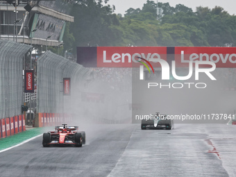 Charles Leclerc of Monaco drives the (16) Scuderia Ferrari SF-24 Ferrari during the Formula 1 Lenovo Grande Premio De Sao Paulo 2024 in Sao...