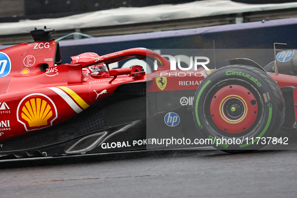 Charles Leclerc of Monaco drives the (16) Scuderia Ferrari SF-24 Ferrari during the Formula 1 Lenovo Grande Premio De Sao Paulo 2024 in Sao...