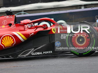 Charles Leclerc of Monaco drives the (16) Scuderia Ferrari SF-24 Ferrari during the Formula 1 Lenovo Grande Premio De Sao Paulo 2024 in Sao...