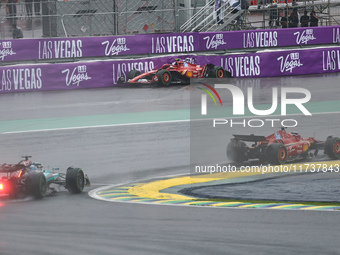 Charles Leclerc of Monaco drives the (16) Scuderia Ferrari SF-24 Ferrari during the Formula 1 Lenovo Grande Premio De Sao Paulo 2024 in Sao...