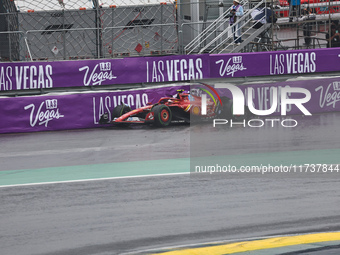 Carlos Sainz Jr. of Spain drives the (55) Scuderia Ferrari SF-24 Ferrari and crashes during the Formula 1 Lenovo Grande Premio De Sao Paulo...