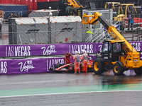 Carlos Sainz Jr. of Spain drives the (55) Scuderia Ferrari SF-24 Ferrari and crashes during the Formula 1 Lenovo Grande Premio De Sao Paulo...