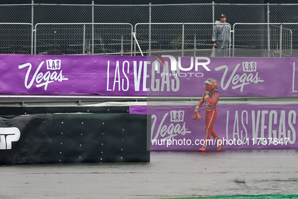 Carlos Sainz Jr. of Spain drives the (55) Scuderia Ferrari SF-24 Ferrari and crashes during the Formula 1 Lenovo Grande Premio De Sao Paulo...