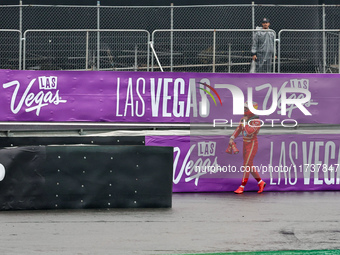 Carlos Sainz Jr. of Spain drives the (55) Scuderia Ferrari SF-24 Ferrari and crashes during the Formula 1 Lenovo Grande Premio De Sao Paulo...