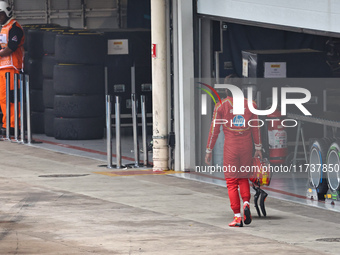 Carlos Sainz Jr. of Spain drives the (55) Scuderia Ferrari SF-24 Ferrari during the Formula 1 Lenovo Grande Premio De Sao Paulo 2024 in Sao...