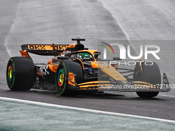 Oscar Piastri of Australia drives the (81) McLaren F1 Team MCL38 Mercedes during the Formula 1 Lenovo Grande Premio De Sao Paulo 2024 in Sao...