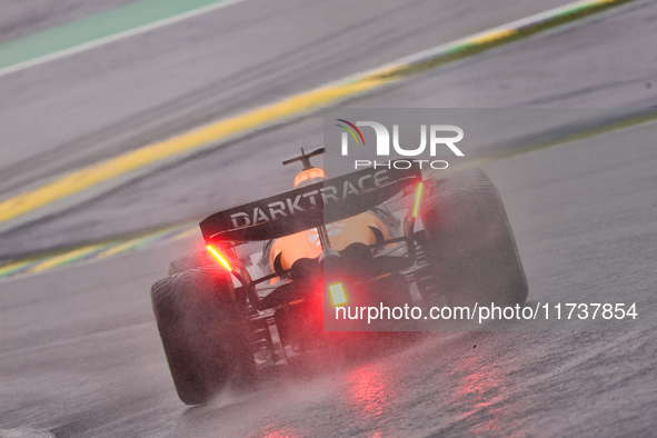 Oscar Piastri of Australia drives the (81) McLaren F1 Team MCL38 Mercedes during the Formula 1 Lenovo Grande Premio De Sao Paulo 2024 in Sao...