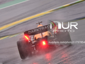 Oscar Piastri of Australia drives the (81) McLaren F1 Team MCL38 Mercedes during the Formula 1 Lenovo Grande Premio De Sao Paulo 2024 in Sao...