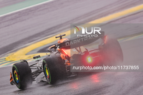 Oscar Piastri of Australia drives the (81) McLaren F1 Team MCL38 Mercedes during the Formula 1 Lenovo Grande Premio De Sao Paulo 2024 in Sao...