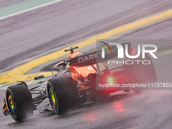 Oscar Piastri of Australia drives the (81) McLaren F1 Team MCL38 Mercedes during the Formula 1 Lenovo Grande Premio De Sao Paulo 2024 in Sao...