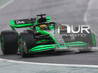 Valtteri Bottas of Finland drives the (77) Stake F1 Team Kick Sauber C44 Ferrari during the Formula 1 Lenovo Grande Premio De Sao Paulo 2024...