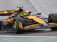 Lando Norris of the UK drives the McLaren F1 Team MCL38 Mercedes during the Formula 1 Lenovo Grande Premio De Sao Paulo 2024 in Sao Paulo, B...