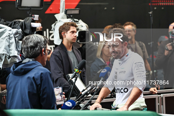 Fernando Alonso participates in the Formula 1 Lenovo Grande Premio De Sao Paulo 2024 in Sao Paulo, Brazil, on November 3, 2024. 