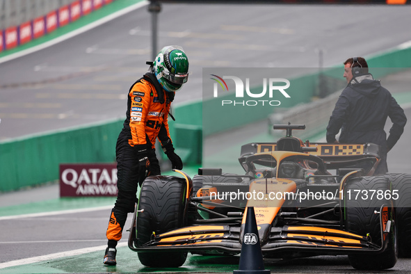 Oscar Piastri of Australia drives the (81) McLaren F1 Team MCL38 Mercedes during the Formula 1 Lenovo Grande Premio De Sao Paulo 2024 in Sao...