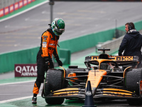 Oscar Piastri of Australia drives the (81) McLaren F1 Team MCL38 Mercedes during the Formula 1 Lenovo Grande Premio De Sao Paulo 2024 in Sao...