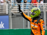 Lando Norris of the UK drives the McLaren F1 Team MCL38 Mercedes during the Formula 1 Lenovo Grande Premio De Sao Paulo 2024 in Sao Paulo, B...