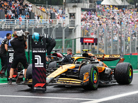 Lando Norris of the UK drives the McLaren F1 Team MCL38 Mercedes during the Formula 1 Lenovo Grande Premio De Sao Paulo 2024 in Sao Paulo, B...