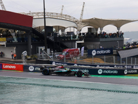 Lewis Hamilton of the UK drives the (44) Mercedes-AMG Petronas F1 Team F1 W15 E Performance Mercedes during the Formula 1 Lenovo Grande Prem...