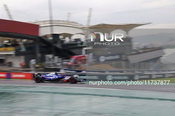 Yuki Tsunoda of Japan drives the (22) Visa Cash app RB VCARB01 Honda RBPT during the Formula 1 Lenovo Grande Premio De Sao Paulo 2024 in Sao...