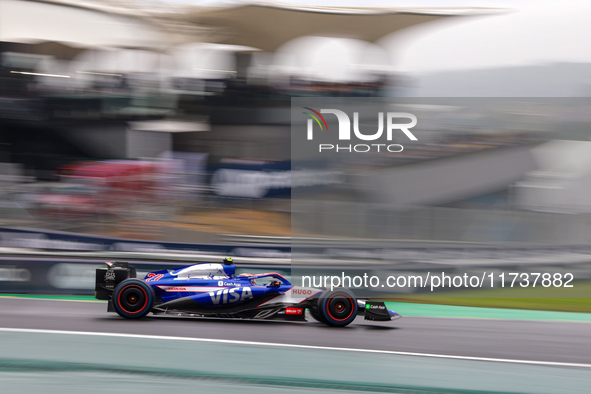 Yuki Tsunoda of Japan drives the (22) Visa Cash app RB VCARB01 Honda RBPT during the Formula 1 Lenovo Grande Premio De Sao Paulo 2024 in Sao...