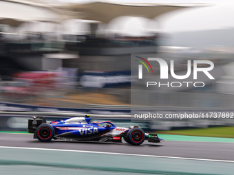 Yuki Tsunoda of Japan drives the (22) Visa Cash app RB VCARB01 Honda RBPT during the Formula 1 Lenovo Grande Premio De Sao Paulo 2024 in Sao...