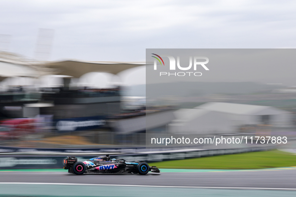 Esteban Ocon of France drives the (31) BWT Alpine F1 Team A524 Renault during the Formula 1 Lenovo Grande Premio De Sao Paulo 2024 in Sao Pa...