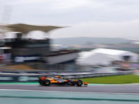 Lando Norris and Yuki Tsunoda participate in the Formula 1 Lenovo Grande Premio De Sao Paulo 2024 in Sao Paulo, Brazil, on November 3, 2024....