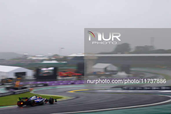 Yuki Tsunoda of Japan drives the (22) Visa Cash app RB VCARB01 Honda RBPT during the Formula 1 Lenovo Grande Premio De Sao Paulo 2024 in Sao...