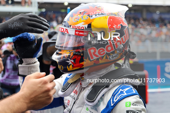 Yuki Tsunoda of Japan drives the (22) Visa Cash app RB VCARB01 Honda RBPT during the Formula 1 Lenovo Grande Premio De Sao Paulo 2024 in Sao...