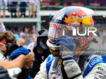 Yuki Tsunoda of Japan drives the (22) Visa Cash app RB VCARB01 Honda RBPT during the Formula 1 Lenovo Grande Premio De Sao Paulo 2024 in Sao...