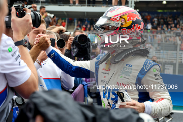 Yuki Tsunoda of Japan drives the (22) Visa Cash app RB VCARB01 Honda RBPT during the Formula 1 Lenovo Grande Premio De Sao Paulo 2024 in Sao...