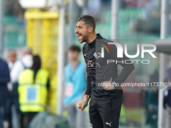 Alessio Dionisi, head coach of Palermo FC, watches the Serie B match between Palermo and Cittadella at the Stadio ''Renzo Barbera'' in Paler...