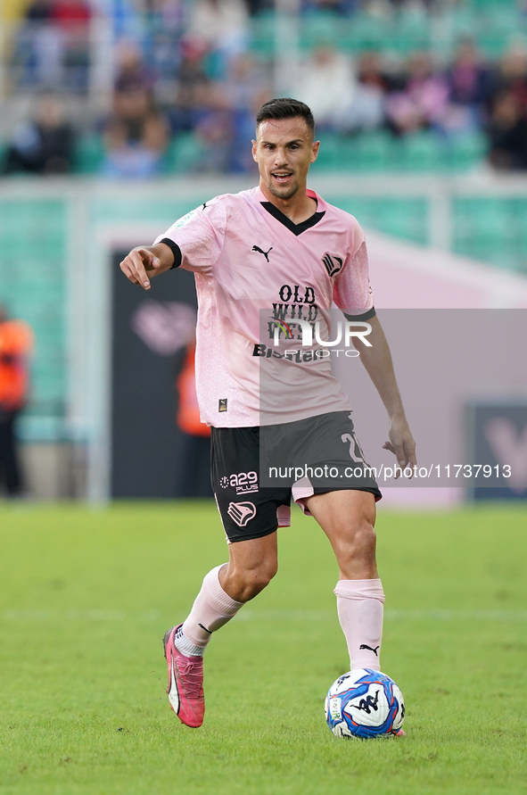 Valerio Verre of Palermo FC is in action during the Serie B match between Palermo and Cittadella at the Stadio ''Renzo Barbera'' in Palermo,...