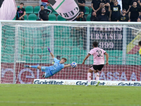 Sebastiano Desplanches of Palermo FC is in action during the Serie B match between Palermo and Cittadella at the Stadio ''Renzo Barbera'' in...