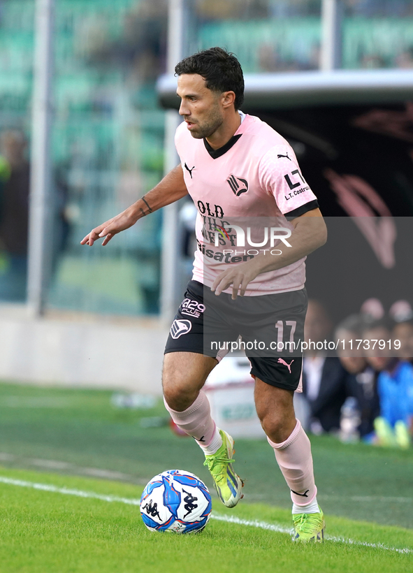 Federico Di Francesco of Palermo FC is in action during the Serie B match between Palermo and Cittadella at the Stadio ''Renzo Barbera'' in...