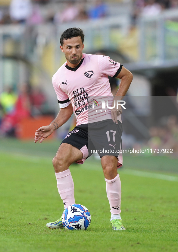 Federico Di Francesco of Palermo FC is in action during the Serie B match between Palermo and Cittadella at the Stadio ''Renzo Barbera'' in...