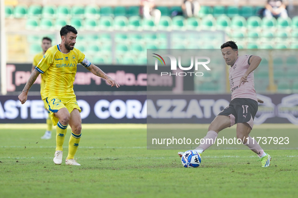 Federico Di Francesco of Palermo FC is in action during the Serie B match between Palermo and Cittadella at the Stadio ''Renzo Barbera'' in...