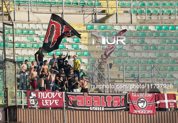 Supporters of As Cittadella attend the Serie B match between Palermo and Cittadella at the Stadio ''Renzo Barbera'' in Palermo, Italy, on No...