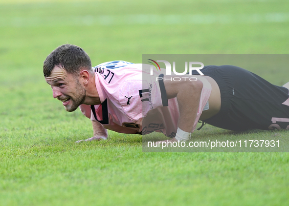 Jeremy Le Douaron of Palermo FC plays during the Serie B match between Palermo and Cittadella at the Stadio ''Renzo Barbera'' in Palermo, It...