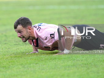 Jeremy Le Douaron of Palermo FC plays during the Serie B match between Palermo and Cittadella at the Stadio ''Renzo Barbera'' in Palermo, It...