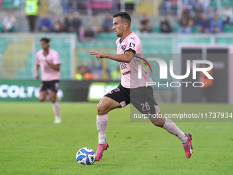 Valerio Verre of Palermo FC is in action during the Serie B match between Palermo and Cittadella at the Stadio ''Renzo Barbera'' in Palermo,...