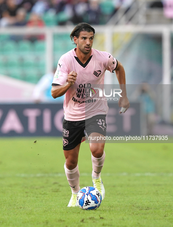 Pietro Ceccaroni of Palermo FC is in action during the Serie B match between Palermo and Cittadella at the Stadio ''Renzo Barbera'' in Paler...