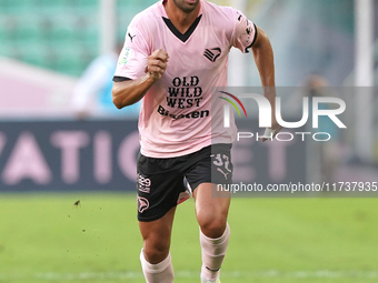 Pietro Ceccaroni of Palermo FC is in action during the Serie B match between Palermo and Cittadella at the Stadio ''Renzo Barbera'' in Paler...